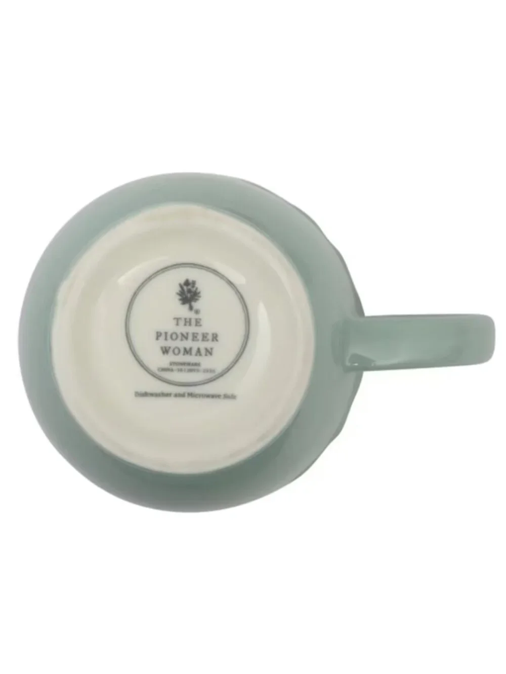 The Pioneer Woman Home Sage Blue Floral Farmhouse Style Ceramic Coffee Mugs Set